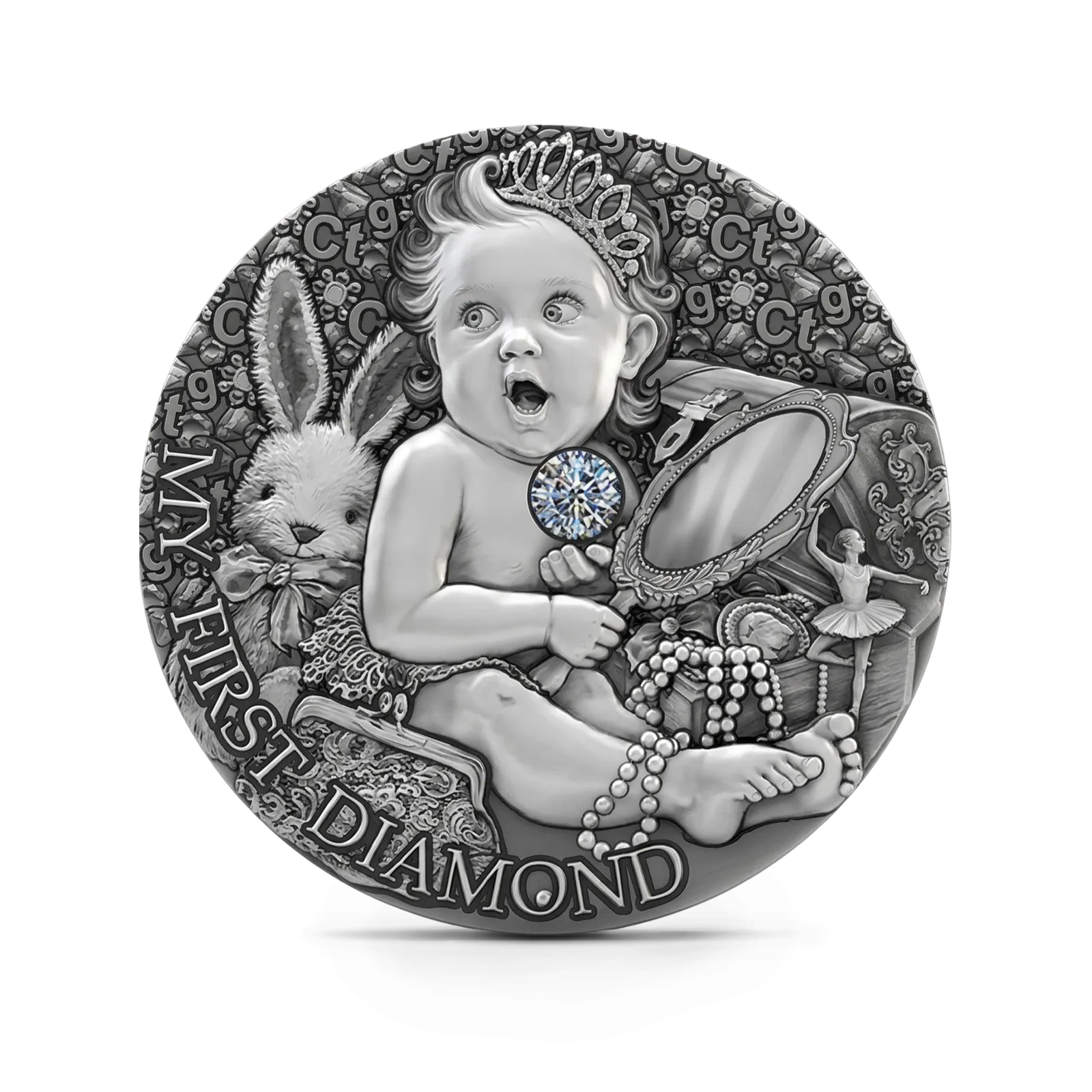 Монета "Мой первый бриллиант",  2022 г., Серебро, 15,55 гр., проба 999, НИУЭ