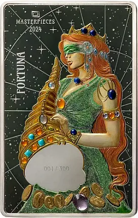 Монета "Богиня Фортуны", 2024 г., Серебро, 200 гр., проба 999, ГАНА