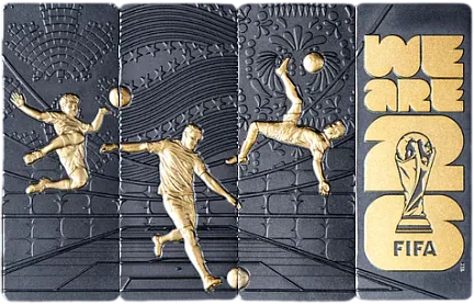 Монета "Безграничный футбол. Чемпионат мира по футболу 2026", 2026 г., 124,4 гр., проба 999, САМОА