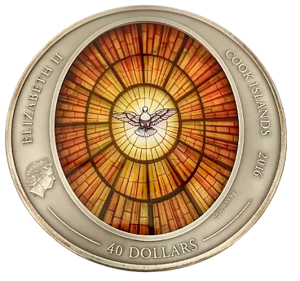 Монета «Собор Святого Петра»,  2016 г., Серебро, 311 гр., проба 999, ОСТРОВА КУКА