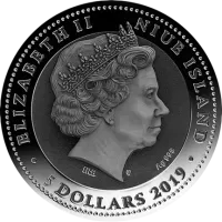 Монета «Самурай»,  2019 г., Серебро, 62,2 гр., проба 999, НИУЭ