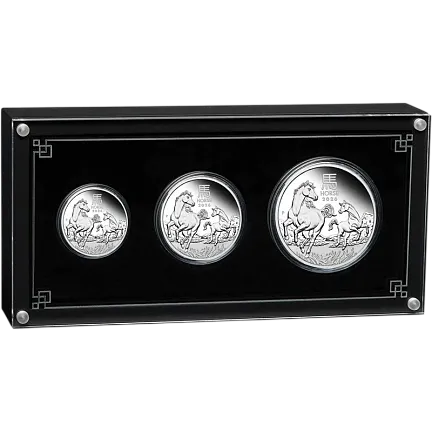 Год Лошади (набор), 2026 г., Серебро, 108,85 гр., проба 999.9, АВСТРАЛИЯ