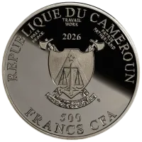 Монета «Год лошади (с рутением)», 2026 г., Серебро, 14,14 гр., проба 999, КАМЕРУН
