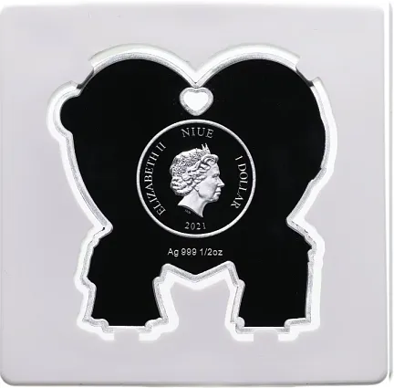 Монета «Влюбиться с первого поцелуя», 2021 г., Серебро, 15,55 гр., проба 999, НИУЭ