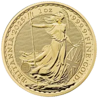 Монета «Британия», 2025 г., Золото, 31,1 гр., проба 9999, СОЕДИНЕННОЕ КОРОЛЕВСТВО
