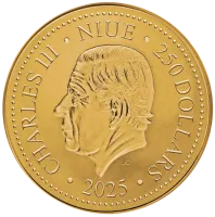 Монета «Золотой феникс», 2025 г., Золото, 31,1 гр., проба 9999, НИУЭ