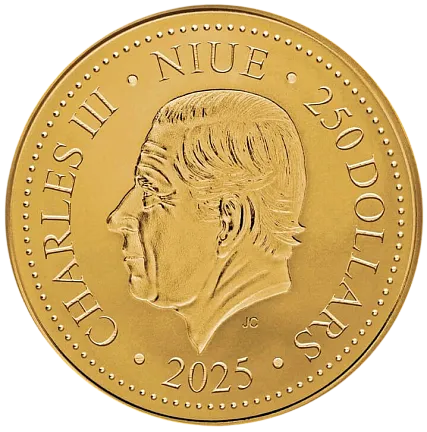 Монета «Золотой феникс», 2025 г., Золото, 31,1 гр., проба 9999, НИУЭ