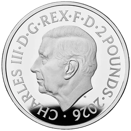 Монета «Год Лошади», 2026 г., Серебро, 31,1 гр., проба 999, СОЕДИНЕННОЕ КОРОЛЕВСТВО