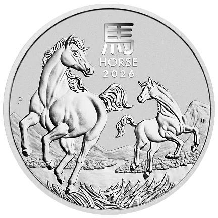 Монета «Год Лошади», 2026 г., Серебро, 15,55 гр., проба 999.9, АВСТРАЛИЯ