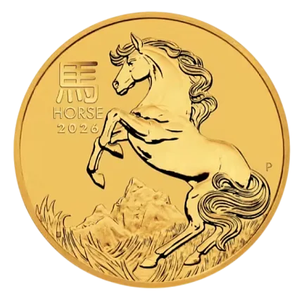 Монета «Год Лошади», 2026 г., Золото, 62,2 гр., проба 999.9, АВСТРАЛИЯ