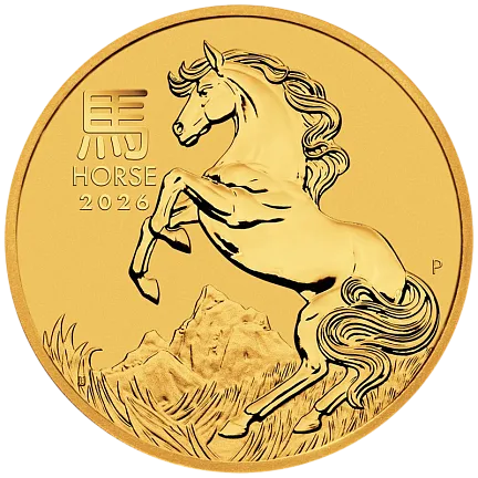 Монета «Год Лошади», 2026 г., Золото, 3,11 гр., проба 999.9, АВСТРАЛИЯ