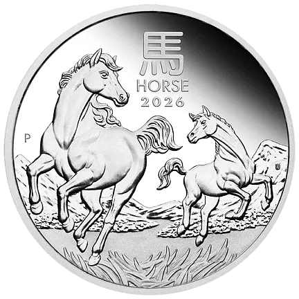 Год Лошади (набор, цветные), 2026 г., Серебро, 93,3 гр., проба 999.9, АВСТРАЛИЯ