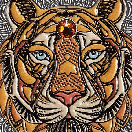 Монета «Тигр. Mandala Art», 2022 г., Серебро, 62,2 гр., проба 999, НИУЭ