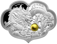 Монета «Дракон на богатство», 2023 г., Серебро, 62,2 гр., проба 999, САМОА