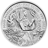 Монета «Дева Мэриан», 2022 г., Серебро, 31,1 гр., проба 999, СОЕДИНЕННОЕ КОРОЛЕВСТВО